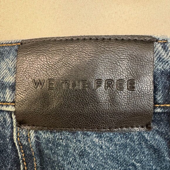 Free people We The Free Good Luck Mid Rise Barrel Leg Jeans in Deep End Size 27 - Picture 8 of 13